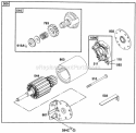 Electric Starter Diagram and Parts List for 290447-0041-01  Briggs and Stratton Engine